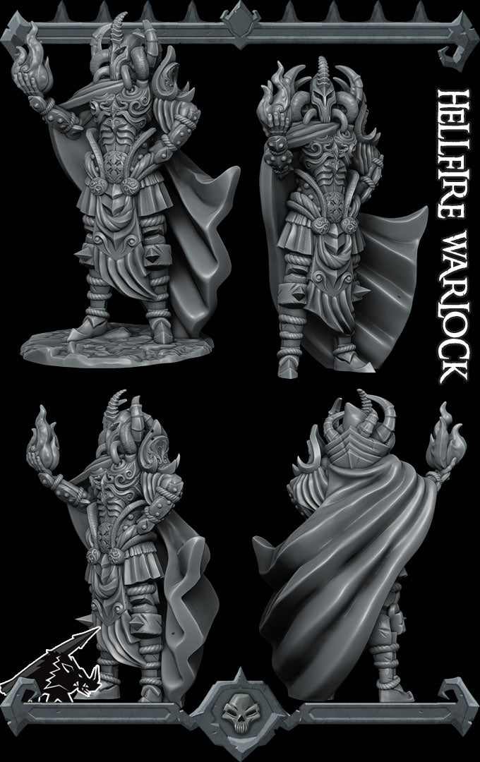 HELLFIRE WARLOCK - Miniature | All Sizes | Dungeons and Dragons | Pathfinder | War Gaming