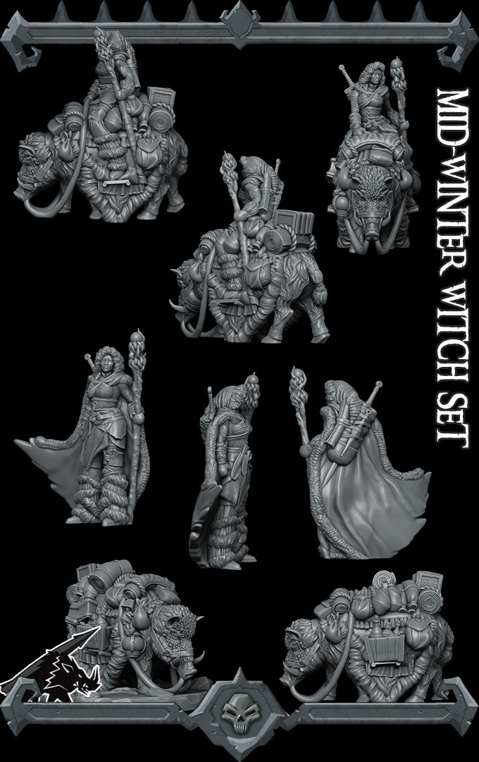 MID-WINTER WITCH SET - Miniatures Models | Dungeons and Dragons | Pathfinder | War Gaming