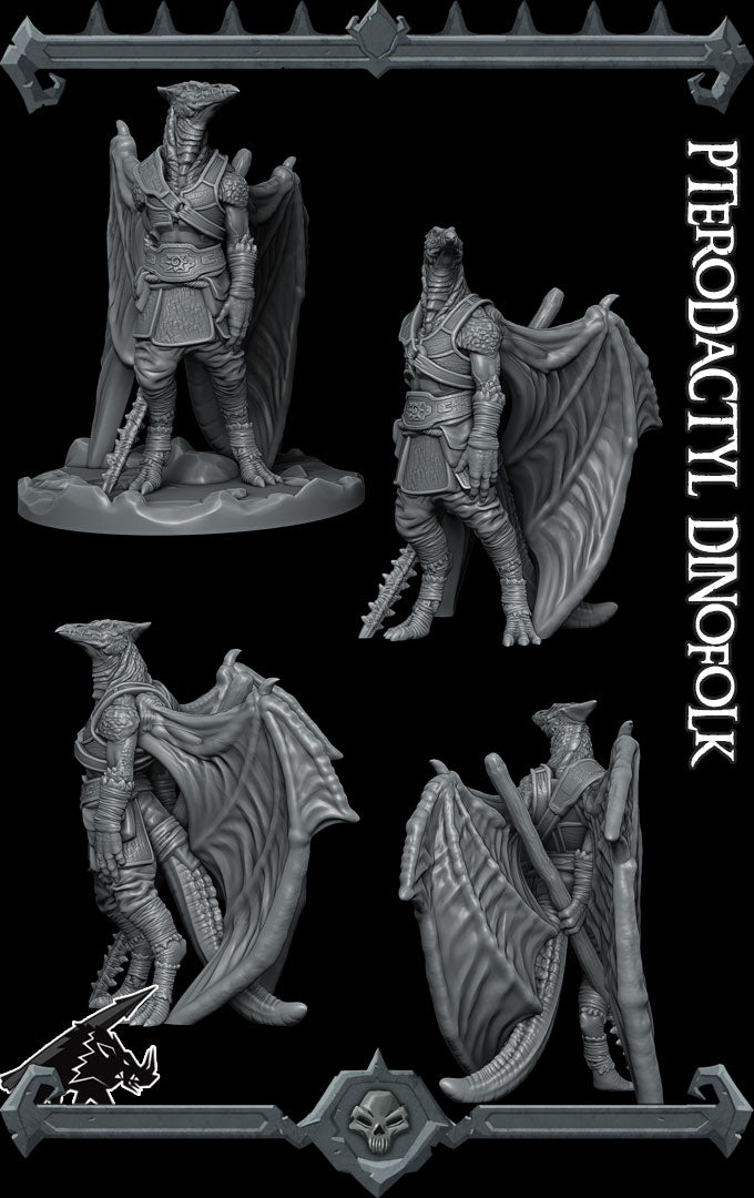 PTERODACTYL DINOFOLK Miniature -All Sizes | Dungeons and Dragons | Pathfinder | War Gaming