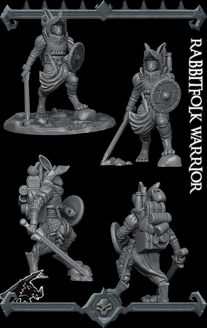 RABBITFOLK WARRIOR - Miniature | All Sizes | Dungeons and Dragons | Pa ...