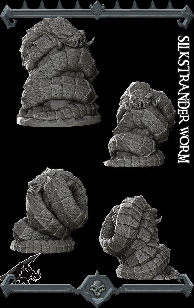 SILK STRANDER WORM - Miniature | All Sizes | Dungeons and Dragons | Pathfinder | War Gaming