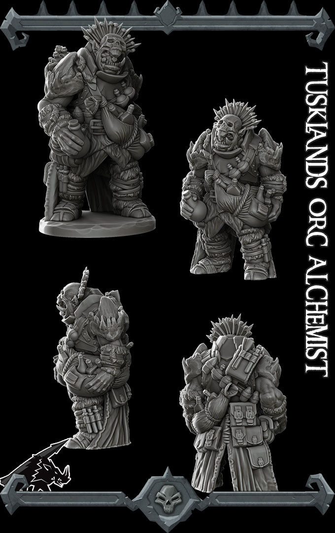 TUSKLANDS ORC ALCHEMIST - Monster miniature | All Sizes | Dungeons and Dragons | Pathfinder | War Gaming