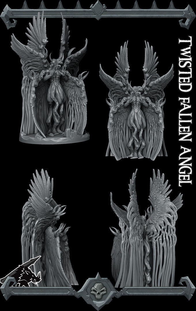 TWISTED FALLEN ANGEL - Miniature -All Sizes | Dungeons and Dragons | Pathfinder | War Gaming