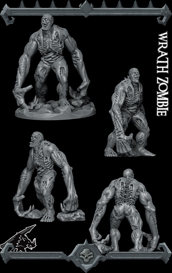 WRATH ZOMBIE - Miniature | All Sizes | Dungeons and Dragons | Pathfinder | War Gaming
