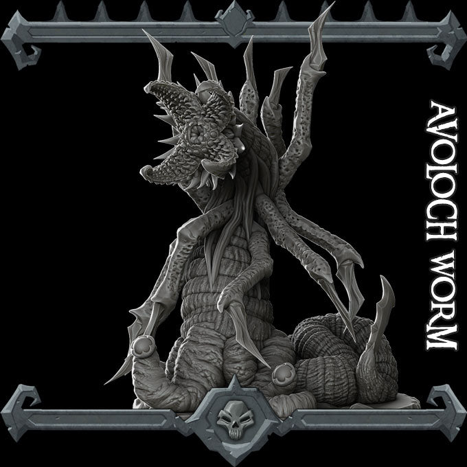 AVOLOCH WORM - Miniature | All Sizes | Dungeons and Dragons | Pathfinder | War Gaming