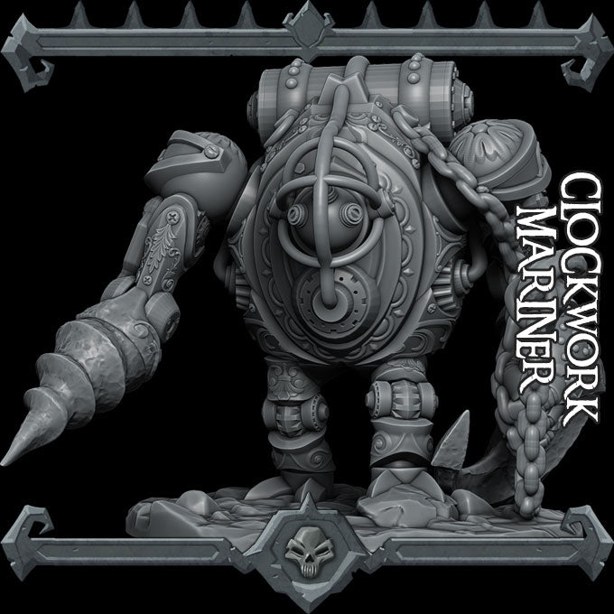 CLOCKWORK MARINER - Miniature | All Sizes | Dungeons and Dragons | Pathfinder | War Gaming