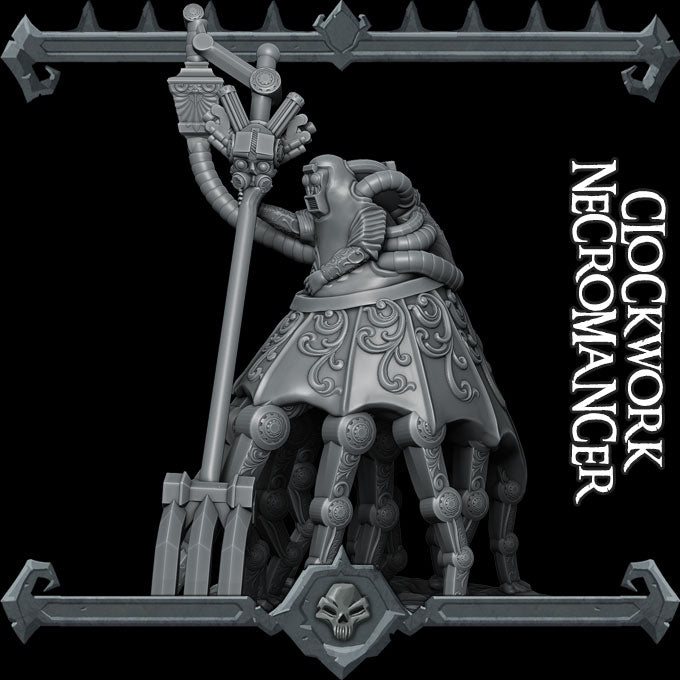CLOCKWORK NECROMANCER - Miniature | All Sizes | Dungeons and Dragons | Pathfinder | War Gaming