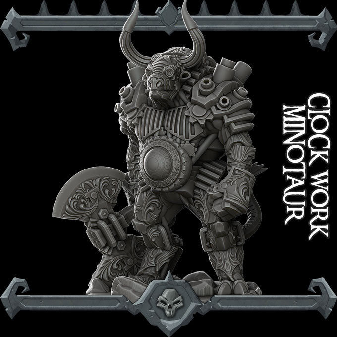 CLOCKWORK MINOTAUR - Miniature | All Sizes | Dungeons and Dragons | Pathfinder | War Gaming