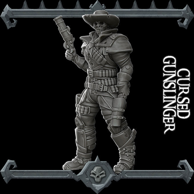 CURSED GUNSLINGER - Miniature | All Sizes | Dungeons and Dragons | Pathfinder | War Gaming