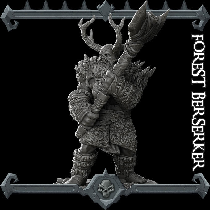 FOREST BERSERKER - Miniature -All Sizes | Dungeons and Dragons | Pathfinder | War Gaming