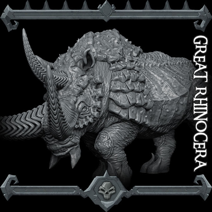 GREAT RHINOCERA - Miniature -All Sizes | Dungeons and Dragons | Pathfinder | War Gaming