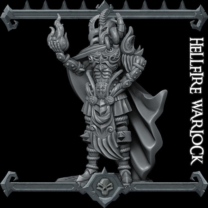 HELLFIRE WARLOCK - Miniature | All Sizes | Dungeons and Dragons | Pathfinder | War Gaming