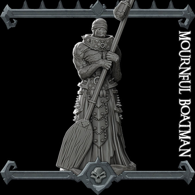 MOURNFUL BOATMAN Humanoid Resin 3D Printed Fantasy Miniature D&D Tabletop RPG