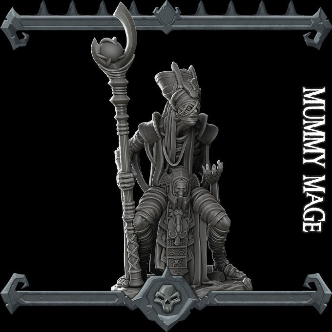 MUMMY MAGE Undead Resin 3D Printed Fantasy Miniature D&D Tabletop RPG