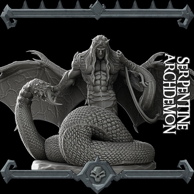 SERPENTINE ARCH DEMON - Miniature -All Sizes | Dungeons and Dragons | Pathfinder | War Gaming