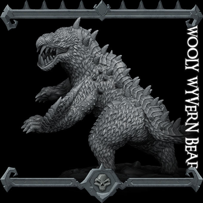 WOOLY WYVERN BEAR - Miniature -All Sizes | Dungeons and Dragons | Pathfinder | War Gaming