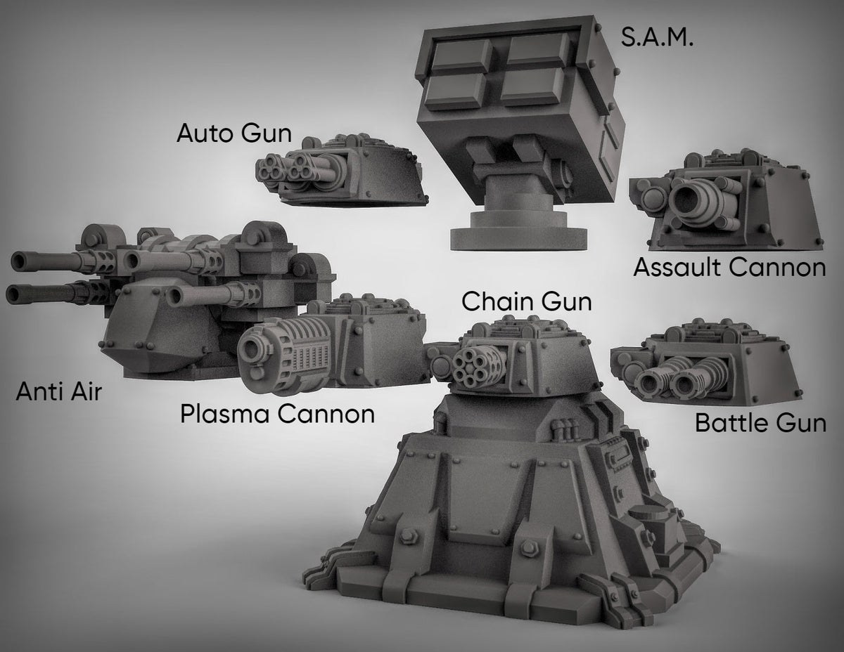 Gun Emplacement Model Kit (7 Options) - Tank Collection for 28mm Miniature Wargames & Terrain