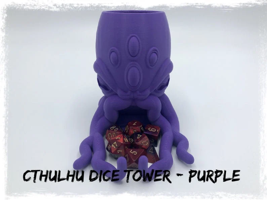 Cthulhu Dice Tower - Call of Cthulhu - Expertly 3D Printed - Rolls up to 6 x D6 at a time
