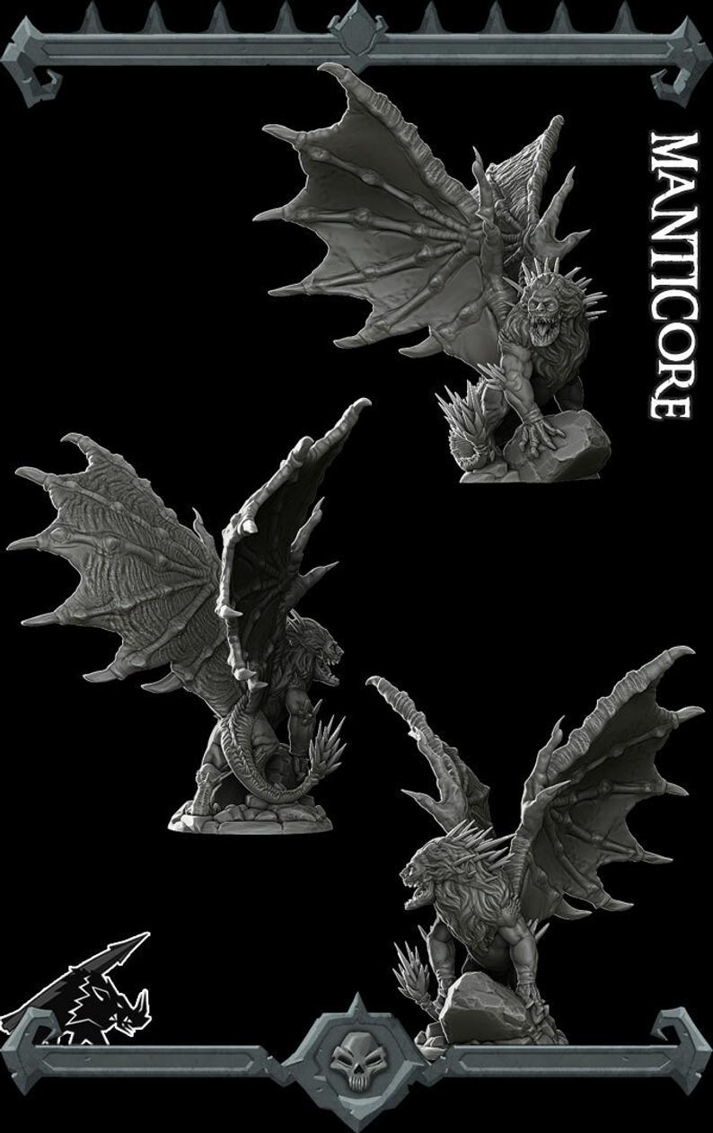 MANTICORE - Miniature | All Sizes | Dungeons and Dragons | Pathfinder | War Gaming