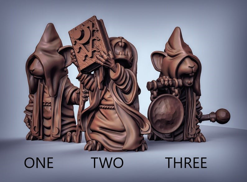 Mousle Cultists with Scenery resin miniature - alternate angle