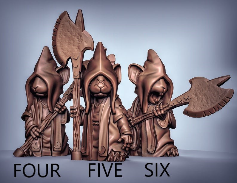 Mousle Cultists with Scenery resin miniature - detail view