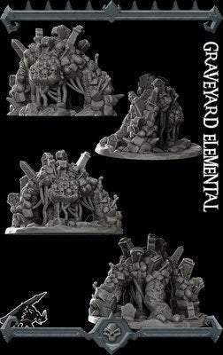 Graveyard Elemental - Miniature -All Sizes | Dungeons and Dragons | Pathfinder | War Gaming