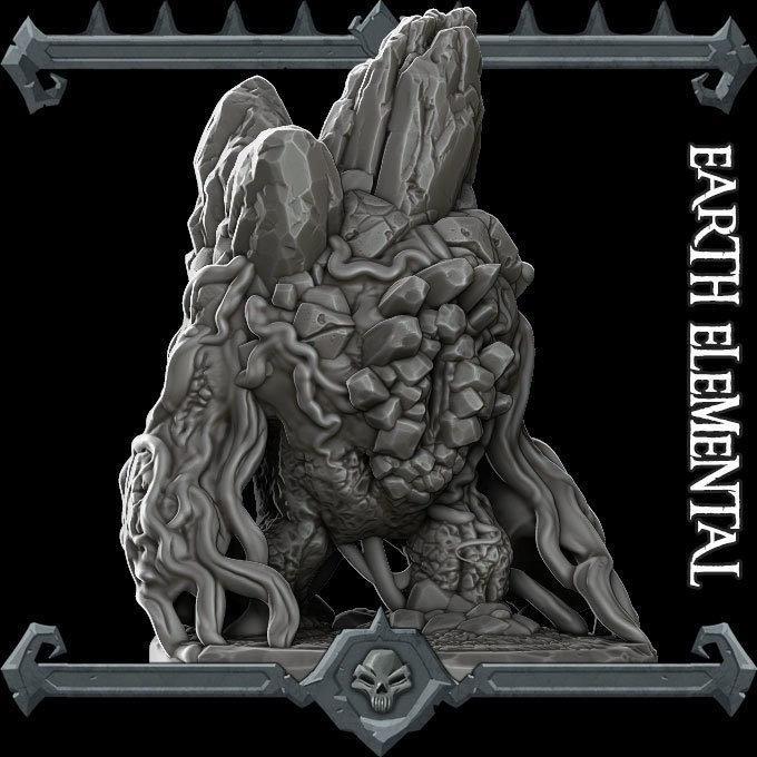 Earth Elemental - Miniature -All Sizes | Dungeons and Dragons | Pathfinder | War Gaming