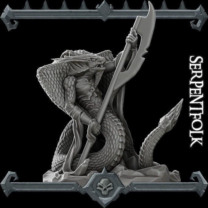 Serpent Folk - Miniature -All Sizes | Dungeons and Dragons | Pathfinder | War Gaming