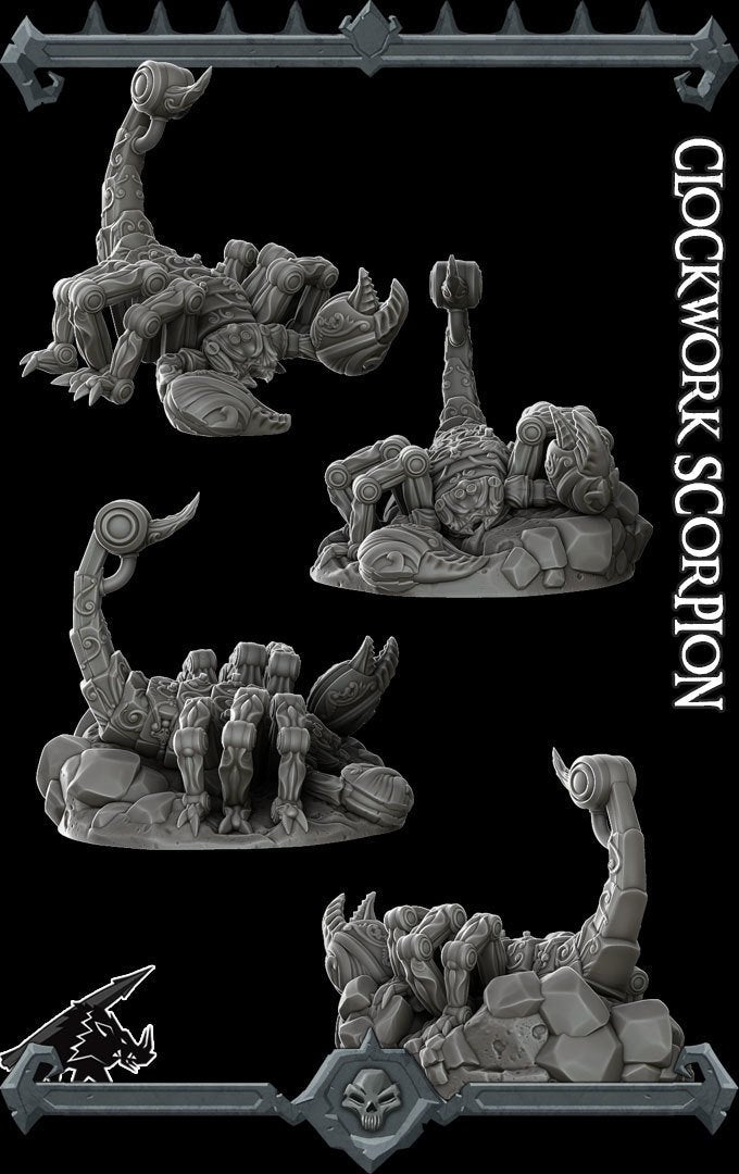 CLOCKWORK SCORPION - Miniature -All Sizes | Dungeons and Dragons | Pathfinder | War Gaming