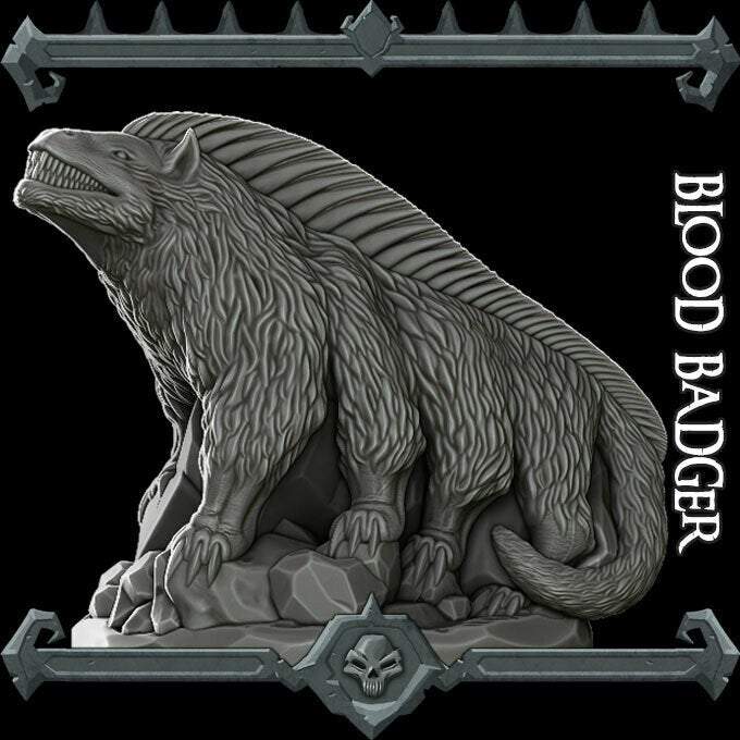 BLOOD BADGER - Miniature -All Sizes | Dungeons and Dragons | Pathfinder | War Gaming