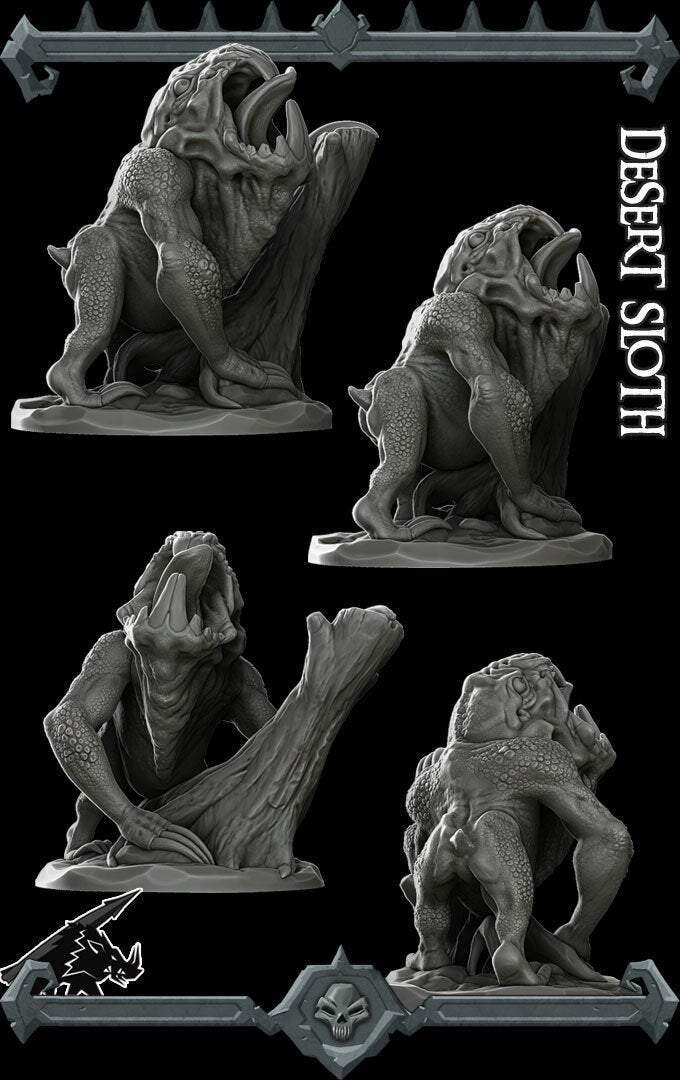 DESERT SLOTH - Miniature -All Sizes | Dungeons and Dragons | Pathfinder | War Gaming