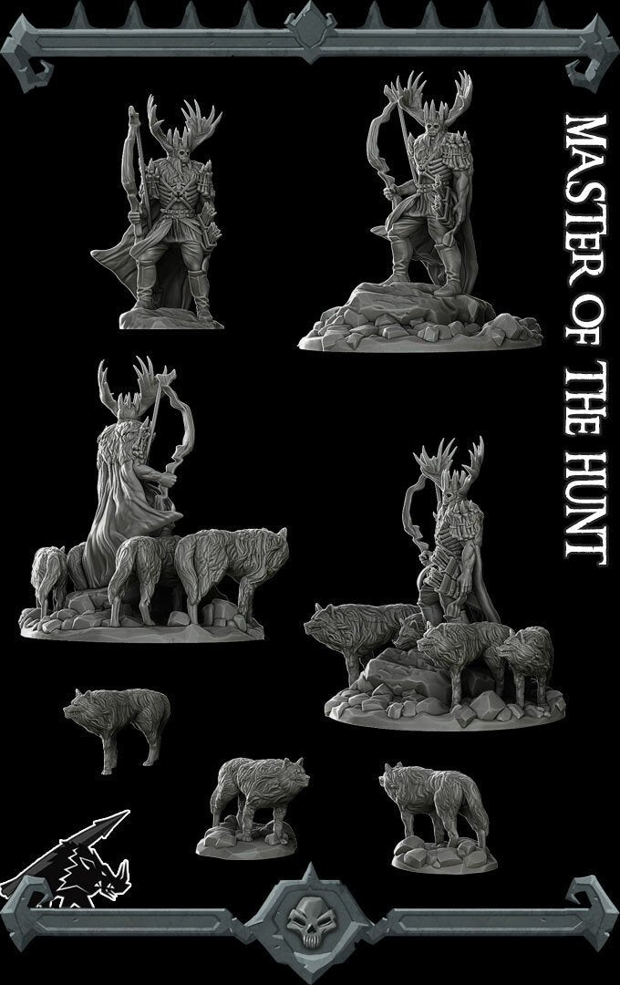 MASTER of the HUNT - Miniature -All Sizes | Dungeons and Dragons | Pathfinder | War Gaming