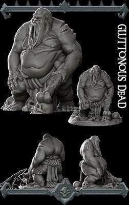 Gluttonous Dead - Miniature -All Sizes | Dungeons and Dragons | Pathfinder | War Gaming