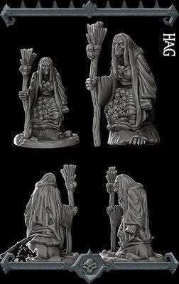 Hag / Witch - Miniature -All Sizes | Dungeons and Dragons | Pathfinder | War Gaming