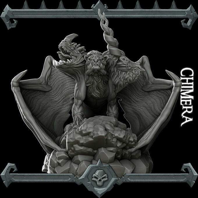 Chimera - Miniature -All Sizes | Dungeons and Dragons | Pathfinder | War Gaming