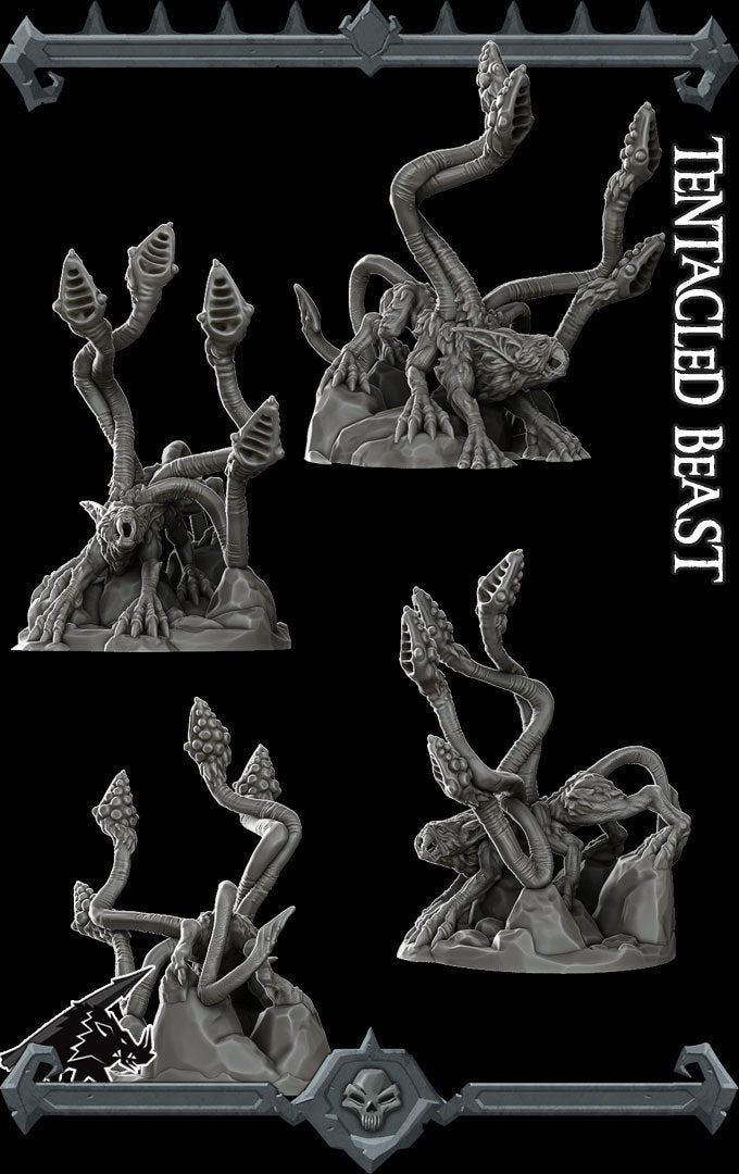 TENTACLED BEAST - Miniature -All Sizes | Dungeons and Dragons | Pathfinder | War Gaming