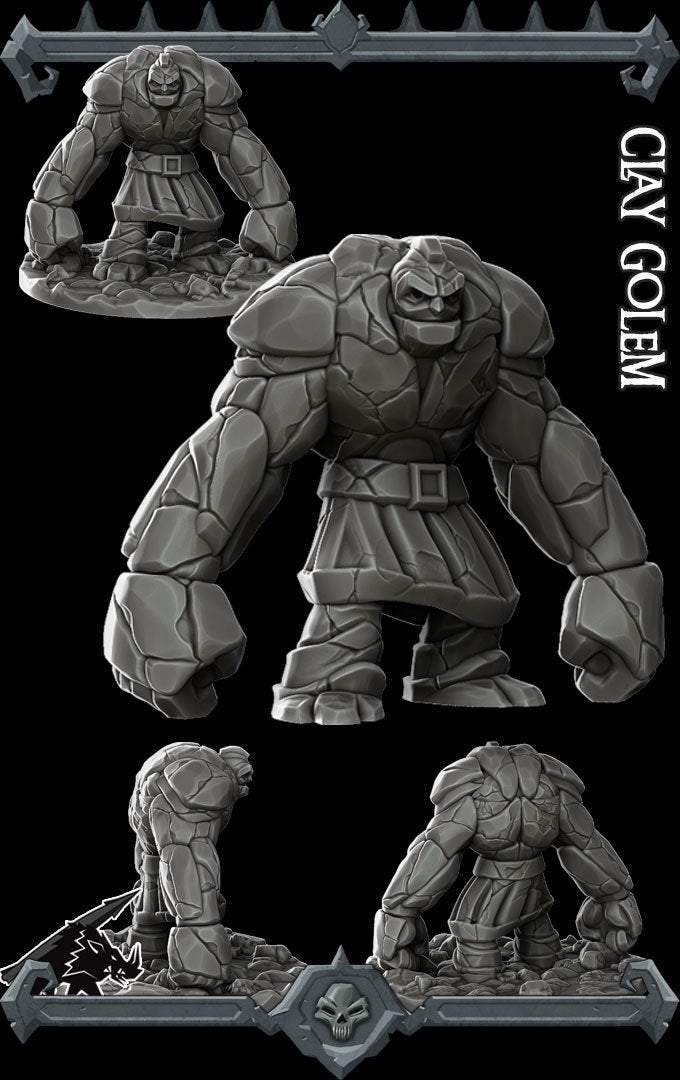 CLAY GOLEM - Miniature -All Sizes | Dungeons and Dragons | Pathfinder | War Gaming