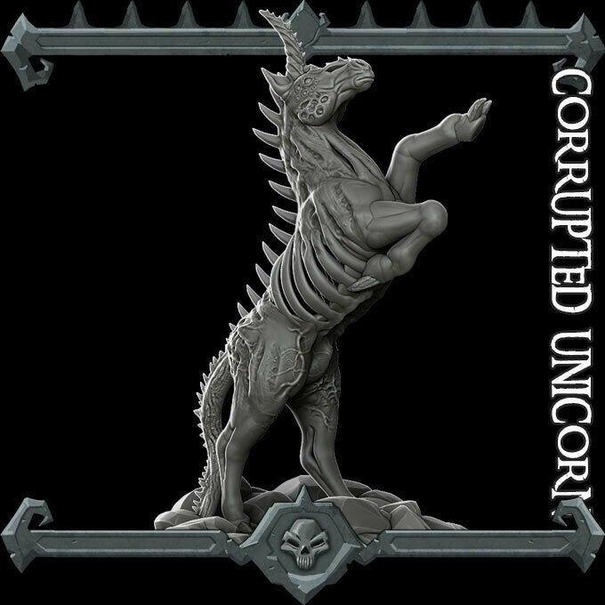 CORRUPTED UNICORN - Miniature -All Sizes | Dungeons and Dragons | Pathfinder | War Gaming