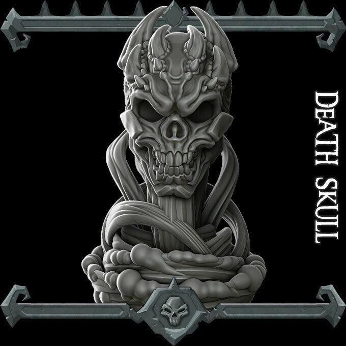 DEATH SKULL - Miniature -All Sizes | Dungeons and Dragons | Pathfinder | War Gaming