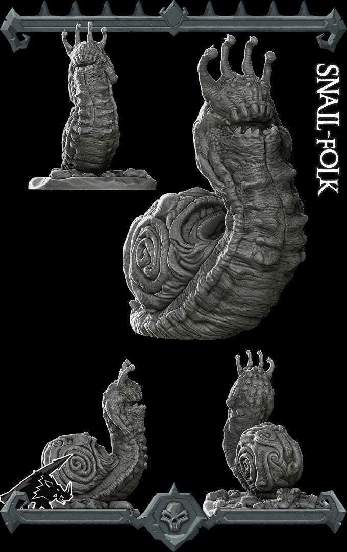 SNAIL FOLK - Miniature -All Sizes | Dungeons and Dragons | Pathfinder | War Gaming