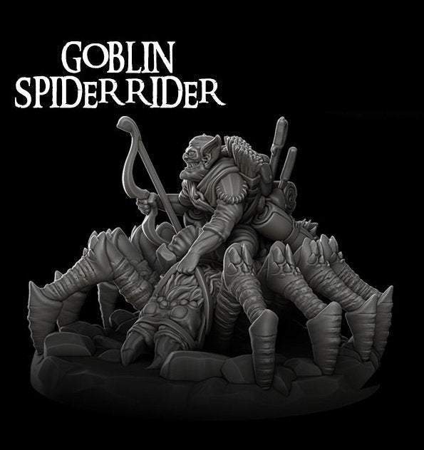 GOBLIN SPIDER RIDER - Miniature -All Sizes | Dungeons and Dragons | Pathfinder | War Gaming