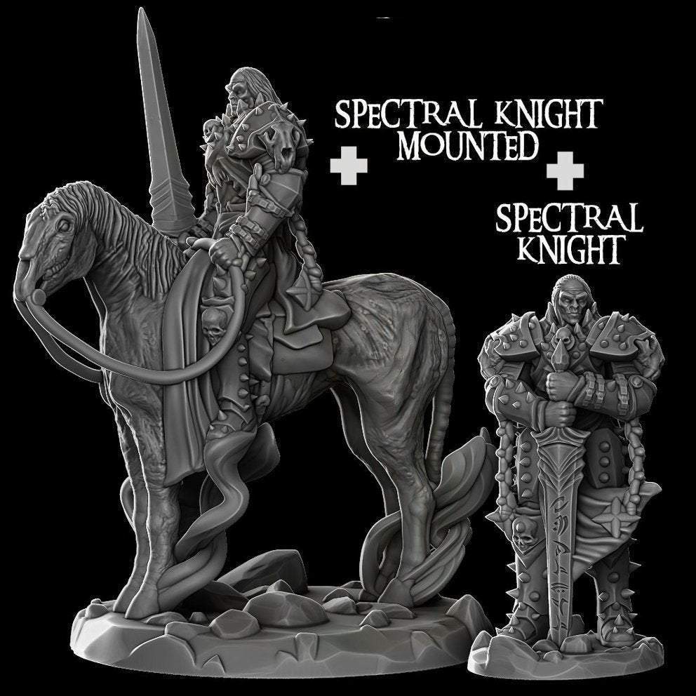 SPECTRAL KNIGHT - Resin miniature -28mm / 32mm Scale | Dungeons and dragons | Cthulhu | Pathfinder | War Gaming