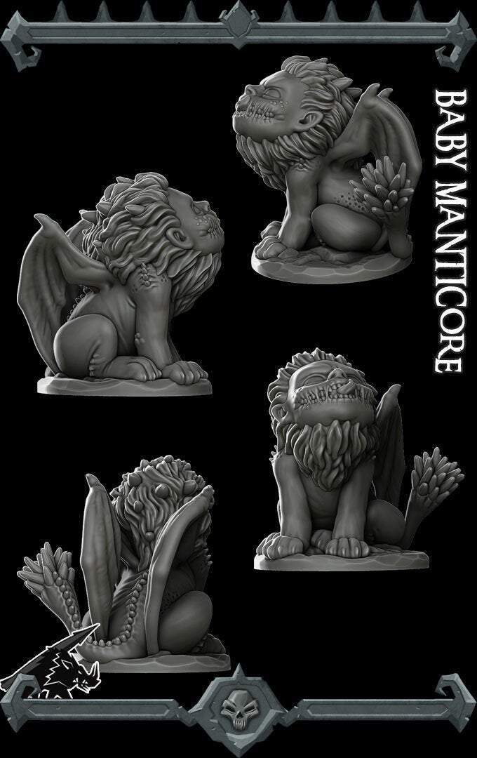 BABY MANTICORE - Miniature -All Sizes | Dungeons and Dragons | Pathfinder | War Gaming