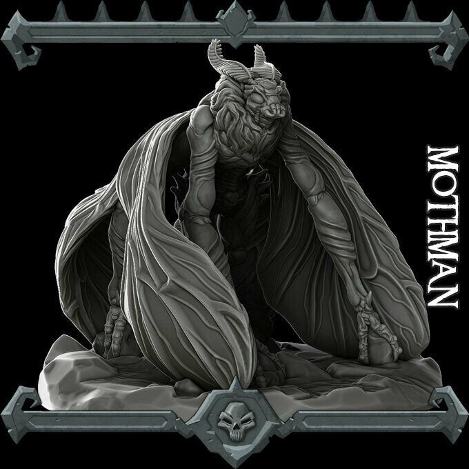 MOTHMAN Humanoid Resin 3D Printed Fantasy Miniature D&D Tabletop RPG