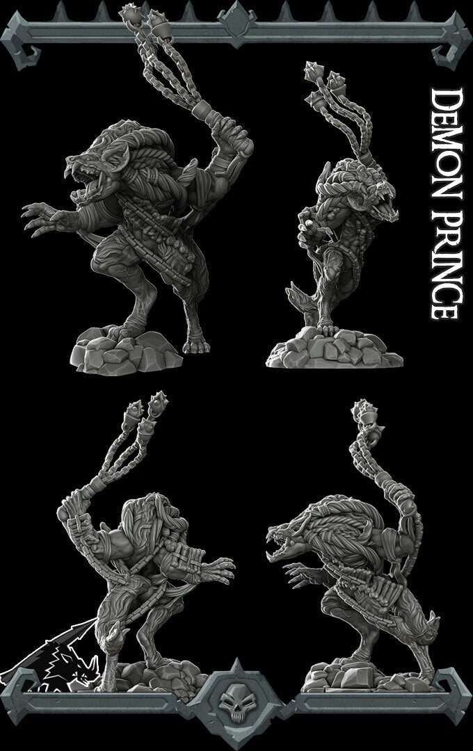 DEMON PRINCE - Miniature | All Sizes | Dungeons and Dragons | Pathfinder | War Gaming