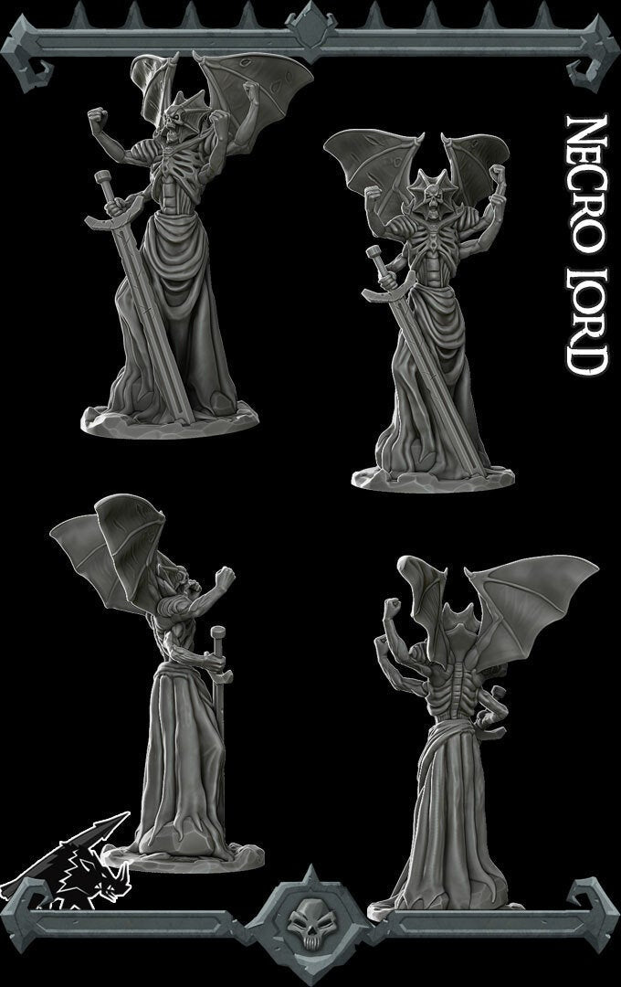 NECRO LORD - Miniature | All Sizes | Dungeons and Dragons | Pathfinder | War Gaming