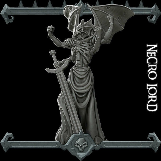 NECRO LORD - Miniature | All Sizes | Dungeons and Dragons | Pathfinder | War Gaming