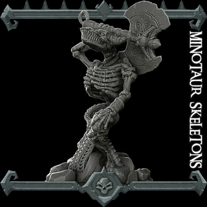 MINOTAUR SKELETONS - Miniature | All Sizes | Dungeons and Dragons | Pathfinder | War Gaming