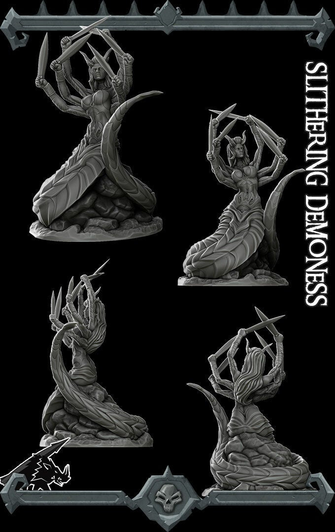 SLITHERING DEMONESS - Miniature | All Sizes | Dungeons and Dragons | Pathfinder | War Gaming