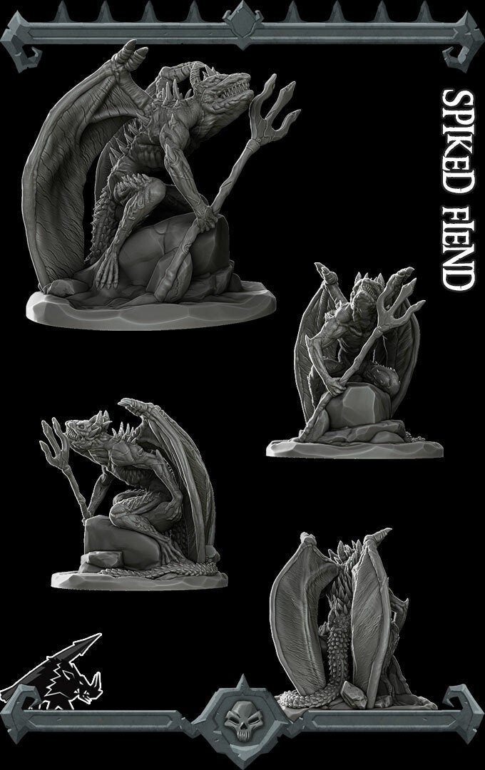SPIKED FIEND - Miniature | All Sizes | Dungeons and Dragons | Pathfinder | War Gaming
